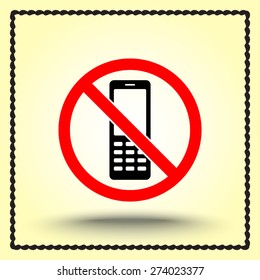 No phone sign icon, vector illustration. Flat design style