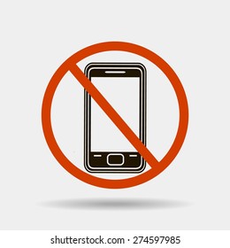 No phone sign icon, vector illustration.