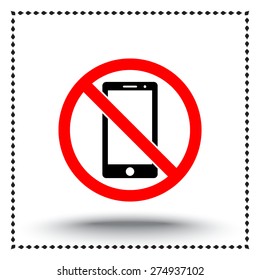 No phone sign icon, vector illustration. Flat design style