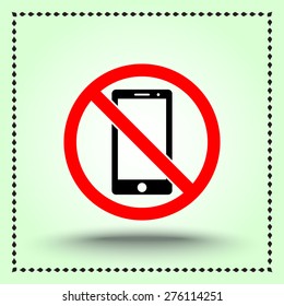 No phone sign icon, vector illustration. Flat design style