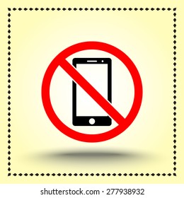 No phone sign icon, vector illustration. Flat design style