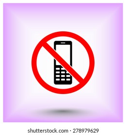 No phone sign icon, vector illustration. Flat design style