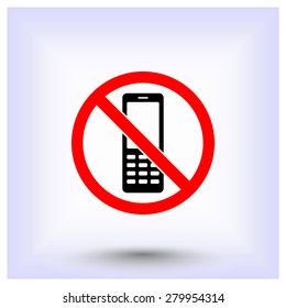 No phone sign icon, vector illustration. Flat design style