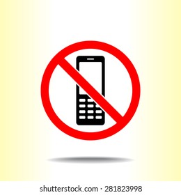 No phone sign icon, vector illustration. Flat design style