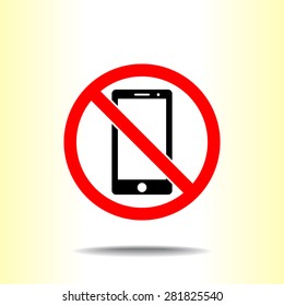 No phone sign icon, vector illustration. Flat design style