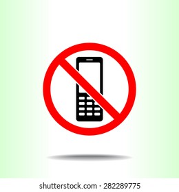No phone sign icon, vector illustration. Flat design style