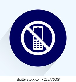No phone sign icon, vector illustration. Flat design style