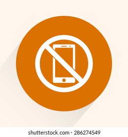 No phone sign icon, vector illustration. Flat design style