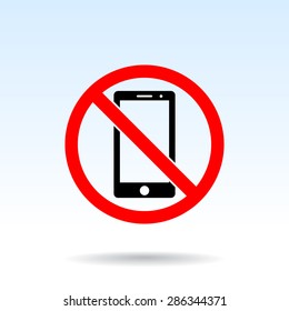 No phone sign icon, vector illustration. Flat design style