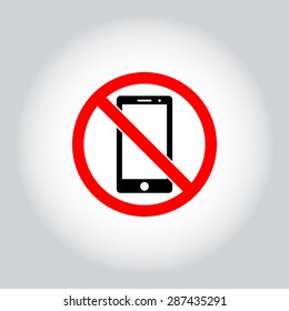 No phone sign icon, vector illustration. Flat design style