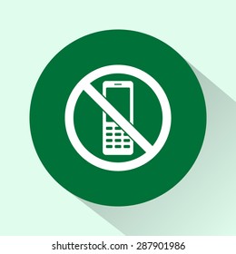 No phone sign icon, vector illustration. Flat design style