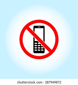 No phone sign icon, vector illustration. Flat design style