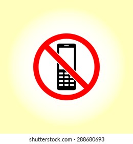 No phone sign icon, vector illustration. Flat design style