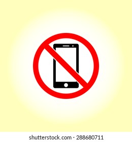 No phone sign icon, vector illustration. Flat design style