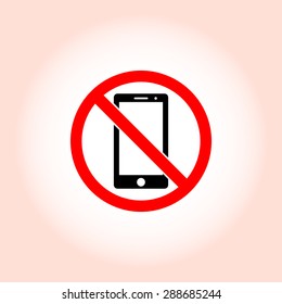 No phone sign icon, vector illustration. Flat design style