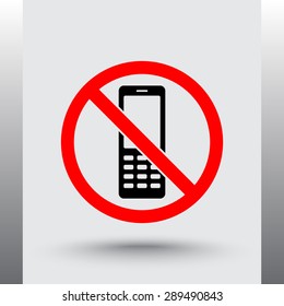 No phone sign icon, vector illustration. Flat design style