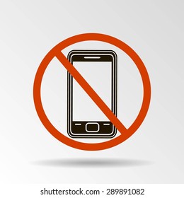 No phone sign icon, vector illustration