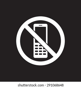 No phone sign icon, vector illustration. Flat design style
