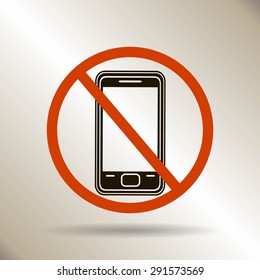No phone sign icon, vector illustration