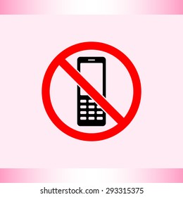 No phone sign icon, vector illustration. Flat design style