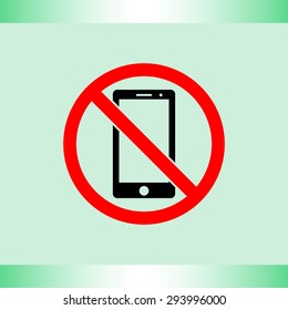 No phone sign icon, vector illustration. Flat design style