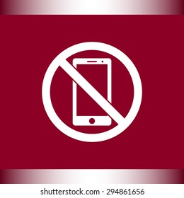 No phone sign icon, vector illustration. Flat design style