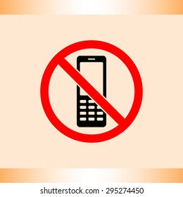 No phone sign icon, vector illustration. Flat design style