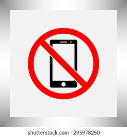 No phone sign icon, vector illustration. Flat design style