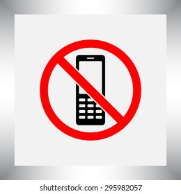 No phone sign icon, vector illustration. Flat design style