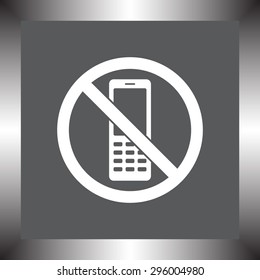No phone sign icon, vector illustration. Flat design style