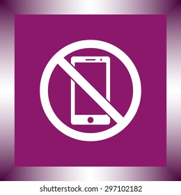 No phone sign icon, vector illustration. Flat design style
