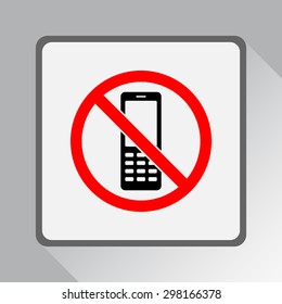 No phone sign icon, vector illustration. Flat design style