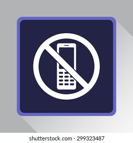 No phone sign icon, vector illustration. Flat design style
