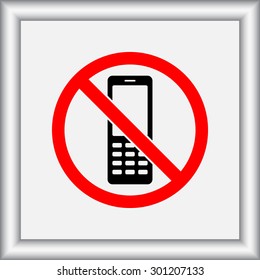 No phone sign icon, vector illustration. Flat design style