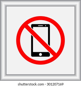 No phone sign icon, vector illustration. Flat design style
