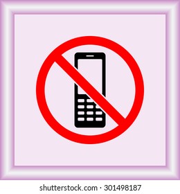 No phone sign icon, vector illustration. Flat design style