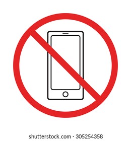 No phone sign icon, vector illustration. Flat design style