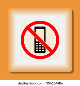 No phone sign icon, vector illustration. Flat design style