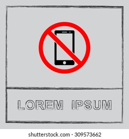 No phone sign icon, vector illustration. Flat design style