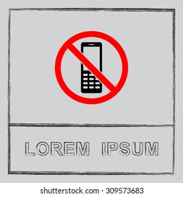 No phone sign icon, vector illustration. Flat design style