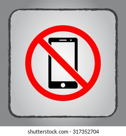 No phone sign icon, vector illustration. Flat design style