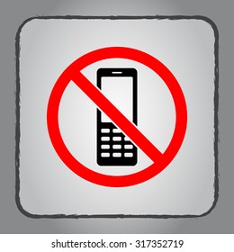 No phone sign icon, vector illustration. Flat design style