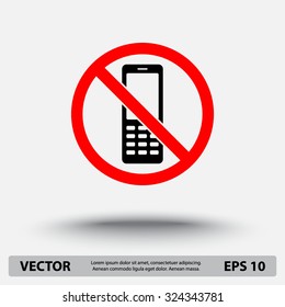 No phone sign icon, vector illustration. Flat design style