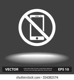No phone sign icon, vector illustration. Flat design style