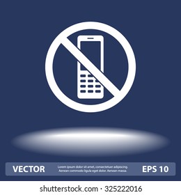 No phone sign icon, vector illustration. Flat design style
