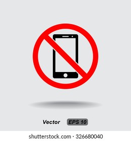 No phone sign icon, vector illustration. Flat design style