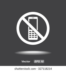 No phone sign icon, vector illustration. Flat design style