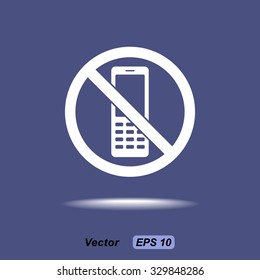 No phone sign icon, vector illustration. Flat design style