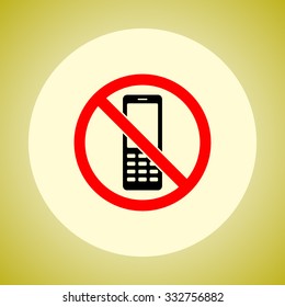 No phone sign icon, vector illustration. Flat design style