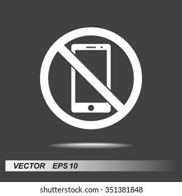 No phone sign icon, vector illustration. Flat design style